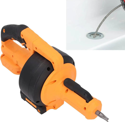 Cordless Electric Drain Auger And Plumbing Snake For Nasty Hair Clogs Kicks Blockages To The Curb with 7m cable.