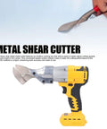 Heavy Duty Brushless Cordless Metal Shear With 20V Li Ion Variable Speed And 300Nm Torque Power, showing cutting blades and ergonomic handle.