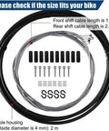 Shifter Cable Kit For Bikes 30 Piece Complete Set With Stainless Steel Inner Wires In 1.55m And 2.1m Plus 2m Housing