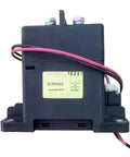 Built Different High Voltage Dc Contactor Coil 12V Control Module With 750V Contact Rating And 400A Switching Capability, black module with pink and black wires.