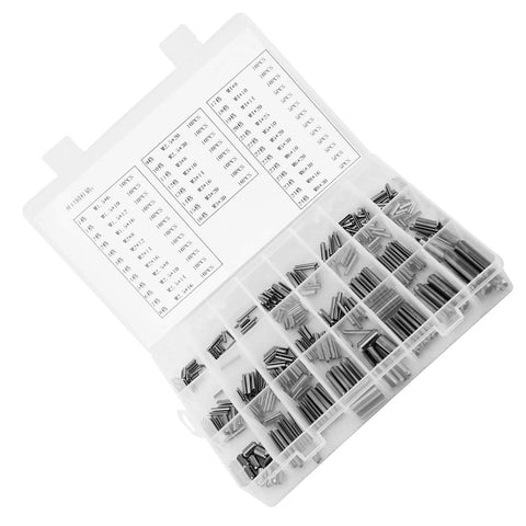 Pro Grade Cotter Pin Assortment Kit With Small Stainless Steel Springs, Slotted And Split Dowels, Includes M1.5 To M8 Sizes