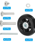 70x19mm Luggage Replacement Wheels Set Of 2 In PU Swivel Caster For Trolley Suitcase Repair Kit With Screws And Washers