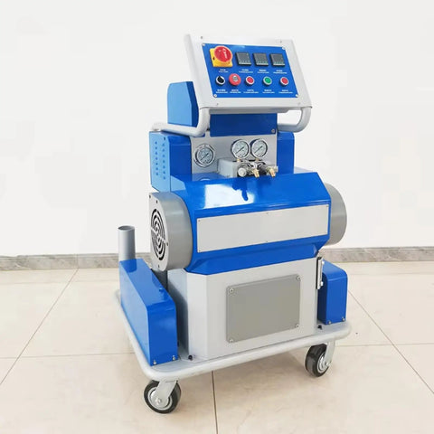 Pro Industrial Insulation Spray Foam Machine For Polyurea and Polyurethane on wheels with controls for easy mobility and setup.