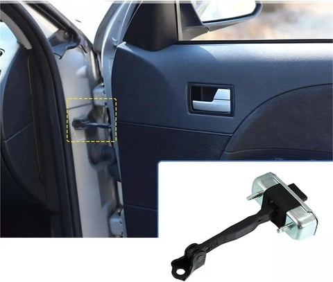 Front Door Check Hinge Kit For Toyota Sienna 2003 2010 Driver Side with installed strap limit rod visible
