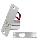 Heavy Duty Drop Bolt Lock And Solenoid Deadbolt With DC12V Power in fail safe mode, zinc alloy body with wires visible.