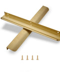 Edge Finger Pulls For Cabinets And Concealed Drawers, Aluminum Long Handle Hardware In Brushed Brass Finish, 11.81 Inch, with screws