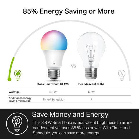 Lit Smart Multicolor Dimmable WiFi Light Bulb A19 9W 800 Lumens No Hub Required Works With Alexa And Google Home 2Ghz Color Changing And Auto White 2500K To 6500K 1 Pack