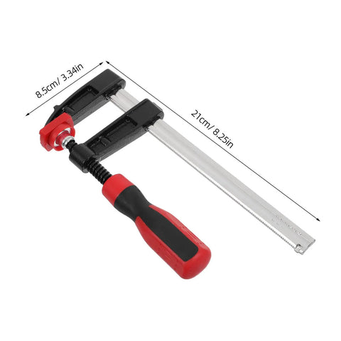 Killer 6 Inch F Clamp Heavy Duty Metal Bar With Strong Clamping Pressure For Woodworking And Welding One Hand Operation viewed from side demonstrating the sturdy design