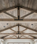 Chill Coastal Beachwood Water Based Wood Stain Zero VOC applied on wood beams for a fresh sun washed finish.