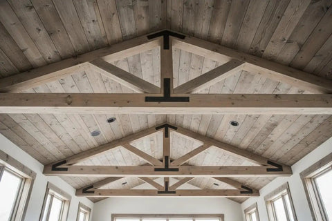 Kickback Beachwood Water Based Wood Stain For Interior And Exterior Use That Brings A Laid Back Coastal Flair To Your Deck With No Voc Drama And A Natural Sun Washed Look Perfect For Weekend Crews And DIY Enthusiasts - ceiling with wooden beams and planks.