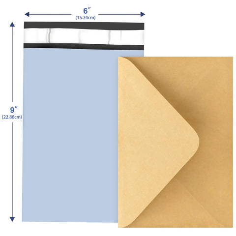 Light Blue 6x9 Poly Mailers 120 Pack Self Adhesive Waterproof Tear Proof Shipping Bags With Gray Inner Lining For Secure Pro Packing