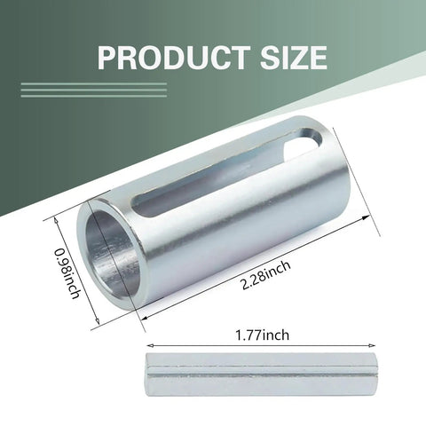Dimension view of Three Quarters Inch To One Inch Shaft Adapter With Step Key Bushing High Heat Resistant Engine Crank Shaft Sleeve