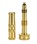 Adjustable Brass Hose Nozzle With Jet Sweep And Four Pattern Spray For Backyard Yard Work, Leak Proof Three Quarter Inch Connection