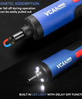 4V Cordless Electric Screwdriver With LED Light 2000mAh USB Rechargeable Battery shown with magnetic tip and LED illumination