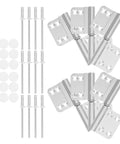 Six Pack Detachable Lift Off Door Hinges For Cabinets, Small Gates, And Indoor Use, Heavy Duty Weld On Metal Hinges With Screws