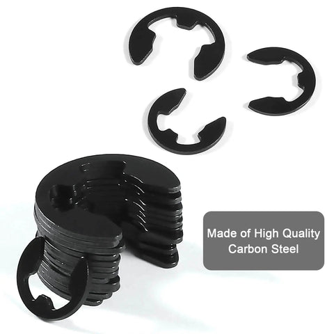Essential E Clip Assortment Kit For Bearings Gears Pulleys And Shafts With 10 Sizes From 1.5mm To 10mm External Retaining Rings