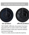 Two black 54mm espresso backflush cleaning discs for Breville machines; ours (left) and official (right).