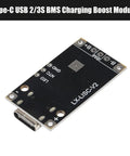 Slick Type C Usb 10 Pack 2S Bms Lithium Battery Charging Module Quickcharge Boost Power Supply 84V To 126V With Led Auto Adjust Indicator 15W Smooth Fast No Sweat Recharge close-up of charging boost module with USB-C connection.