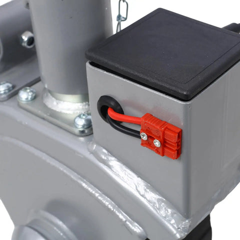 Close-up of Heavy Duty Electric Trailer Dolly With 5000 Lbs Towing Capacity showing gray motor casing and wiring connections.