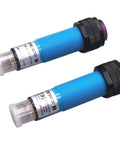 M18 5m Cylindrical Through Beam Photoelectric Proximity Switch Plug In Sensor For Industrial Machinery RetroReflection 2m Range NPN NO Wide Voltage Durable Proximity Sensor For Tight Spots And Easy Mounting, side view