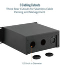 Heavy Gauge 2U Rack Mount Drawer For Server Cabinet With Smooth Locking Slide And Cable Management Cutouts Boasts Knockout Cold Rolled Steel Construction with three rear cutouts