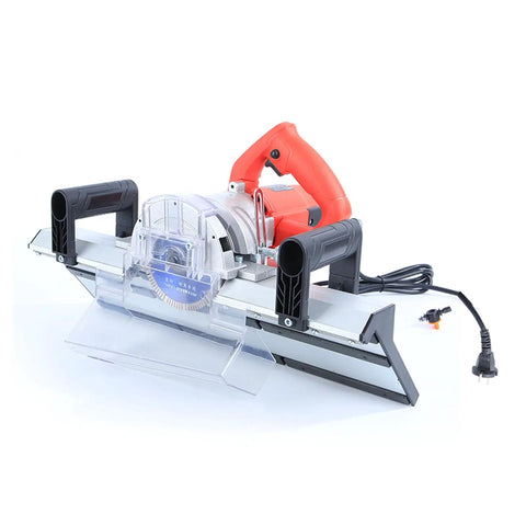Heavy Duty Electric Tile Bevel Cutter With 1200W Motor At 13000RPM For Precision Cuts with red handle and aviation aluminum frame.