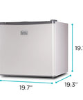 Compact Upright Freezer One Point Two Cubic Feet Portable Chill Station dimensions 19.7 x 19.3 inches crisp white exterior
