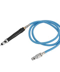 Kickass Pneumatic Pencil Die Grinder Crushing Metal With 70000Rpm Of Pure Air Powered Might, black pencil die grinder with blue air hose.