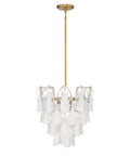 Fresh Legacy Brass 18 Inch 5 Light Pendant With Hand Formed Glass Shades hangs elegantly with amber and clear glass for indoor lighting.