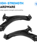 Pair of black front lower control arms for Nissan Rogue (2008-2015) with bushings