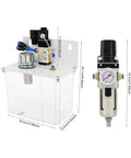 Heavy Duty Coolant Spray Pump Kit Featuring Self Priming Micro Mist Action And Dual Spray Nozzles mounted with air pressure gauge.