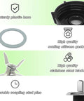 Replacement Beefed Up Ice Crusher Blade Kit with jar base cap, sealing gaskets, stainless steel blades, coupling stud pins