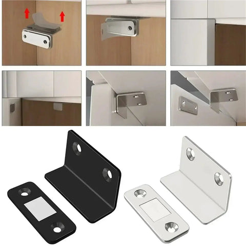 Two Piece Strong Magnetic Cabinet Catches With Hidden Door Closer And Screws For Closet Cupboard Furniture Hardware