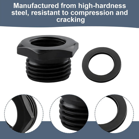 Knockout Hole Saw Arbor Adapter Converts One Half To Five Eighths Thread Fits One Twenty Five Through Six Inch Blades with washer, high-hardness steel.
