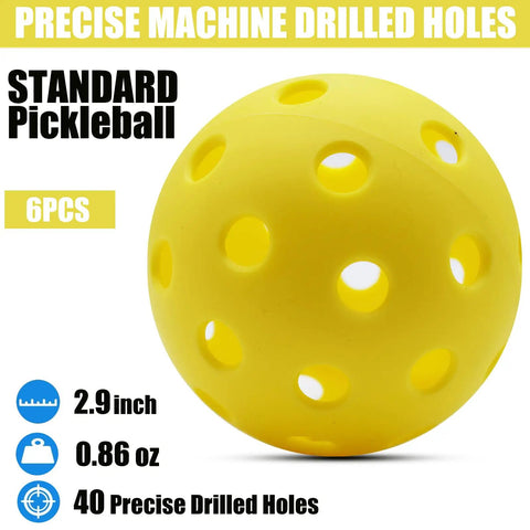 Outdoor Pickleball Balls With 40 Holes For Superior Durability And Stability, seamless yellow ball for backyard courts.