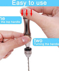 Rock Solid Aluminum Hand Pin Vise Kit Hella Tough 0.8mm To 3.0mm Micro Twist Drill Bits shown in use for precise drilling.