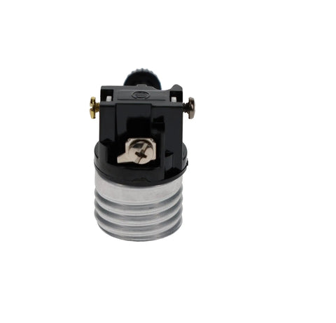 Three Terminal Medium Base Turn Knob Socket Interior For Lamps Edison E26 Base Thirteen Sixteenths Inch Mandrel UL Recognized