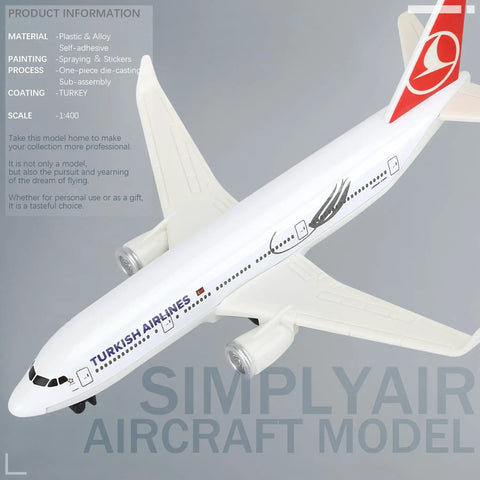 Top view of 1/400 Airplane Model Ready To Display No Assembly Required Plastic Base Alloy Body Collectors Display Piece