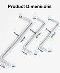 3-Piece Offset Screwdriver Set With Right-Angle Design Phillips And Flat Head Bits 90-Degree Tool dimensions diagram