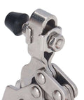 Close-up of Quick Release Vertical Toggle Clamp For Woodworking 150 Lb Hold Easy Release Lever 304 Stainless Steel