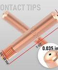 Pro Grade MIG Welding Gun Kit 0.035 Inch Tip Nozzle Diffuser Adapter For Lincoln Magnum 200 To 250 contact tips displayed