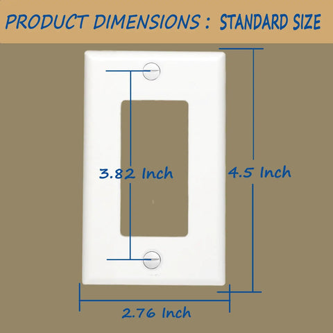 GFCI Style Rocker Light Switch Wall Plate Cover 1-Gang 4.50 By 2.76 Inches Smooth Face Unbreakable Polycarbonate Thermoplastic