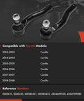 Toyota Corolla Front Outer Tie Rod End Replacement Pair For 2003 2008 Models With Easy Install OE Fitment And Premium Steering Linkage Durable Steel Construction And Drop In Ready To Install, steel pair