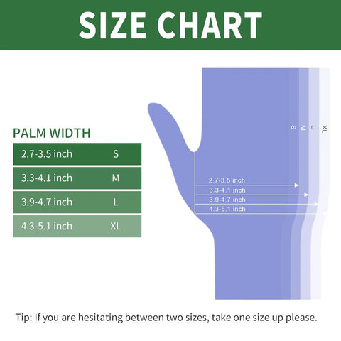 Heavy Duty Nitrile Disposable Medical Exam Gloves Ice Blue 3.2 Mil Powder Free Latex Free 1000 Count Large size chart