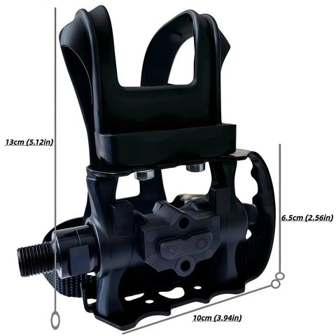 Close-up of Alloy-Composite Bike Pedals With Adjustable Toe Clips And Straps For A Smooth 360 Degree Spin, Dual Sealed Bearings