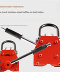 Smooth Operator Heavy Duty Manual Magnetic Lifter With Rock Solid On Off Handle and Wide V Groove features ultra-hard stainless steel baffles.