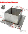 No Sweat Installation Heavy Duty Wood Post Base Brackets With Stainless Steel Railing Supports And Rust Resistant Column Protectors For Gazebo Deck Pergola And Fence Build, 190mm square metal bracket.