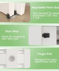 5 Foot 60 Inch Bypass Door Hardware Kit With Aluminum Double Closing Sliding Closet Doors, Finger Pull Included, Smooth And Quiet Operation, Fits Door Thickness 1 3 8 Inch Or 1 3 4 Inch, Silver Finish, components details
