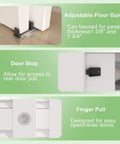 Adjustable floor guide, door stop, and finger pull features of 4 Ft Aluminum Bypass Barn Door Hardware Kit With Double Closing Sliding Closet System Heavy Duty Finger Pull Included Ultra Smooth Quiet Operation Fits Door Thickness 1 3 8 Inch Or 1 3 4 Inch Silver Finish.