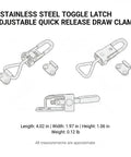 Adjustable Stainless Steel Toggle Latch Quick Release Draw Clamp For Toolboxes Cabinets And Storage Cases diagram